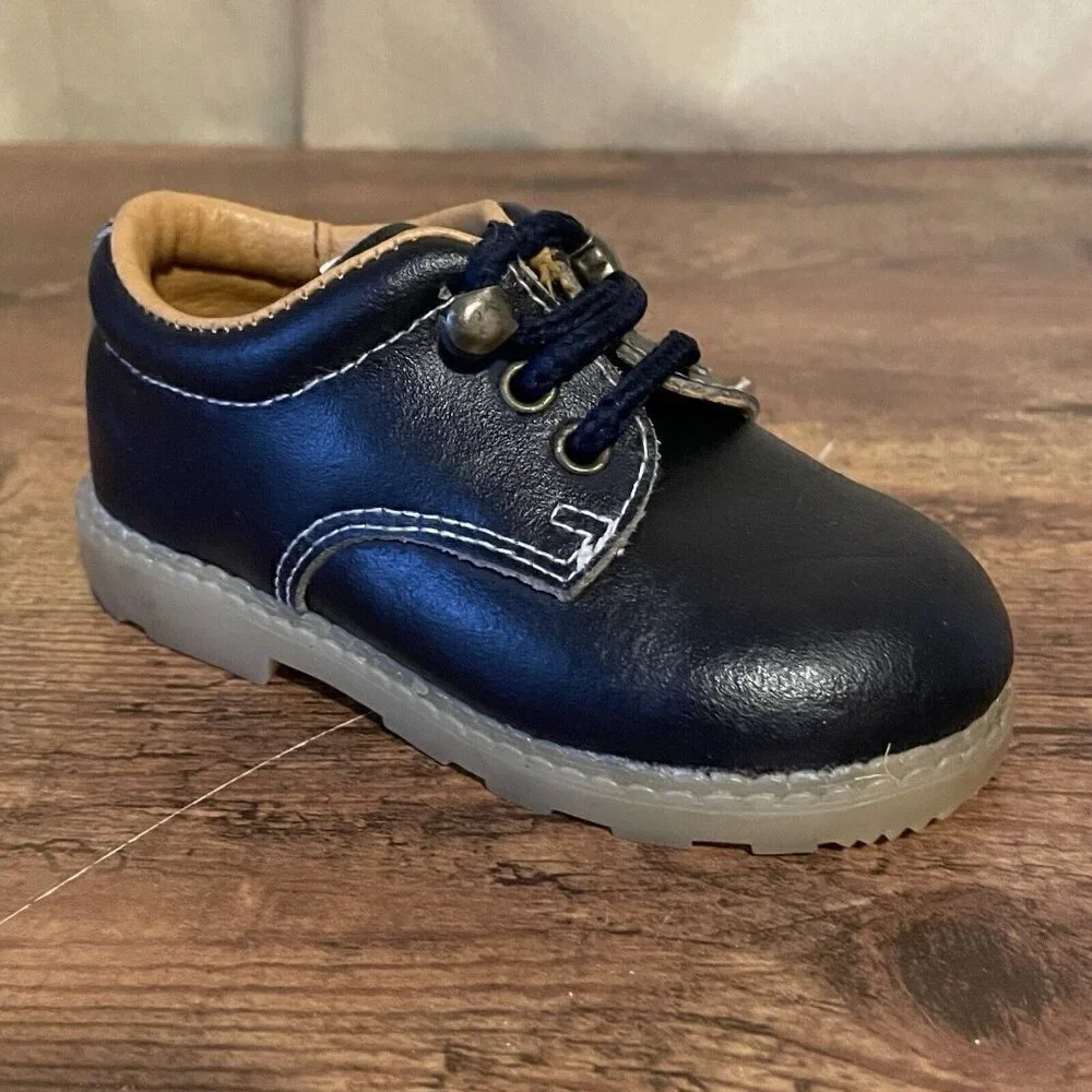 Vintage 1970s Playclothes Little Boys Shoes Sz 6 Navy Blue Loafer Toddler